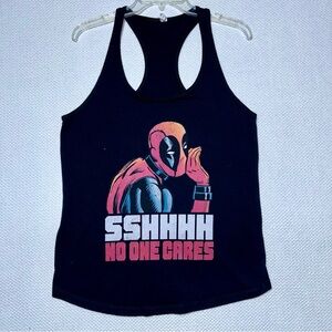 Marvel Women’s SHHHH No One Care's Sleeveless Tank Top T-shirt in Black size XL